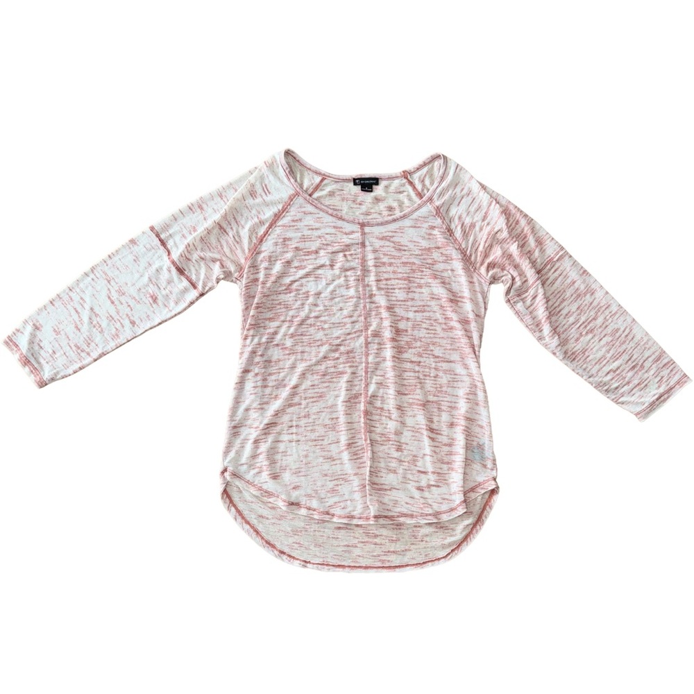 New Directions Thin Pink Speckled Long Sleeve Tee (Size Small)